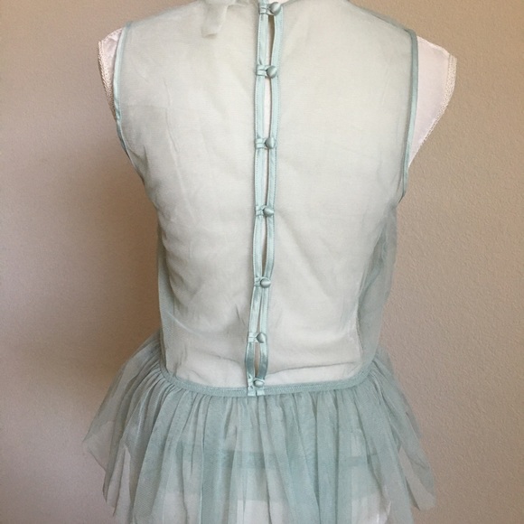 Sheer Ruffled Mint Top (H&M) - Picture 3 of 5